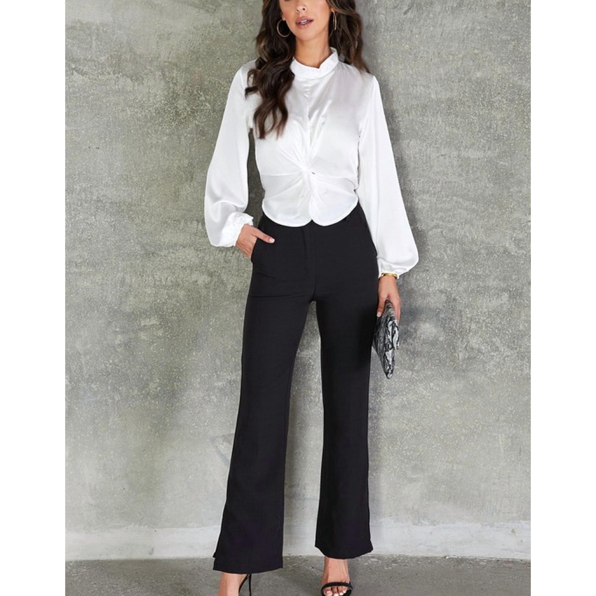 New Venti6 Classic Trouser With Side Slit In Black